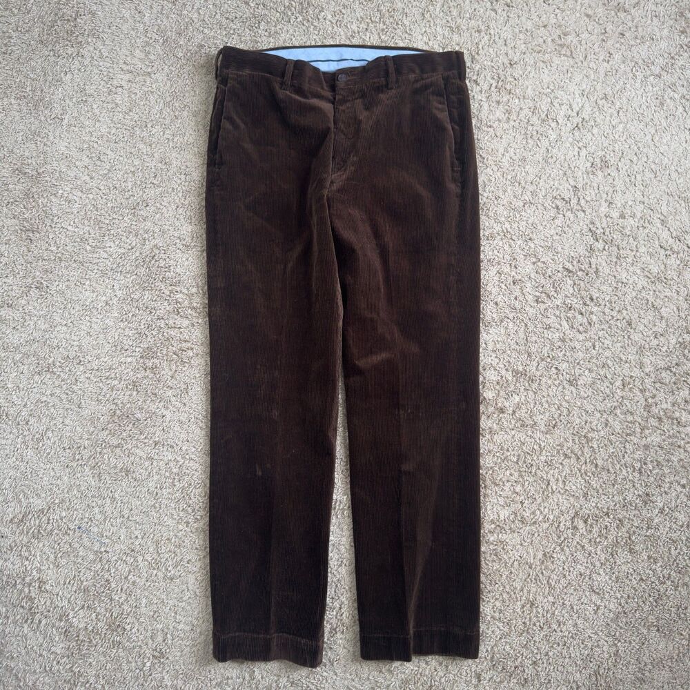 Polo Ralph Lauren Pants Mens 35x30 Brown Corduroy Chino Classic Fit Straight Leg